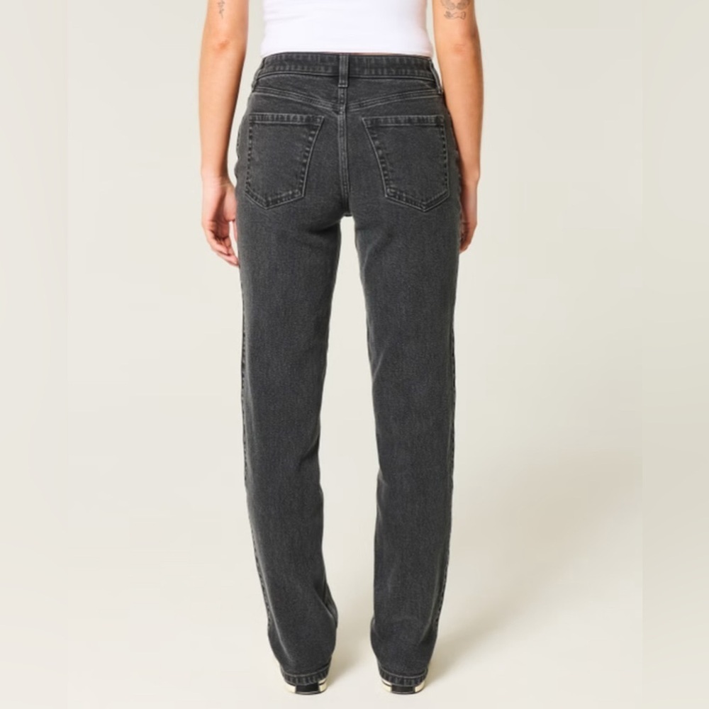 Zara 100% Cotton Charcoal High-Rise Straight Leg Jeans.      Size-8